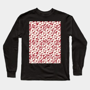 Red heart pattern, Retro pattern, Vintage pattern, Tales Seamless Valentine, Long Sleeve T-Shirt